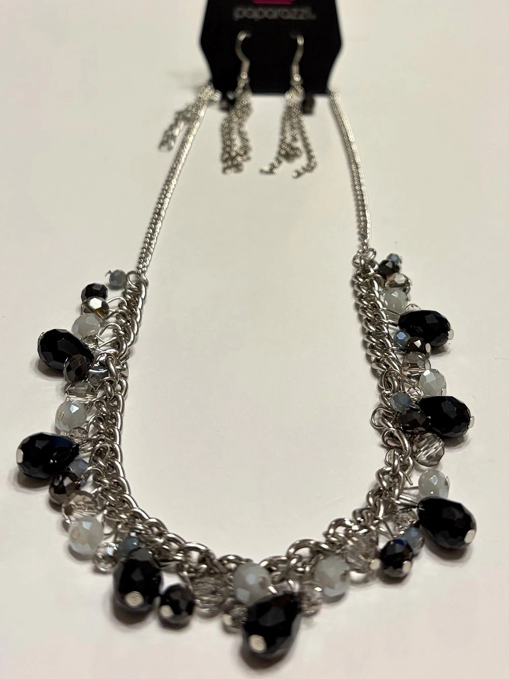 Paparazzi Black & Silver Statement Necklace Set